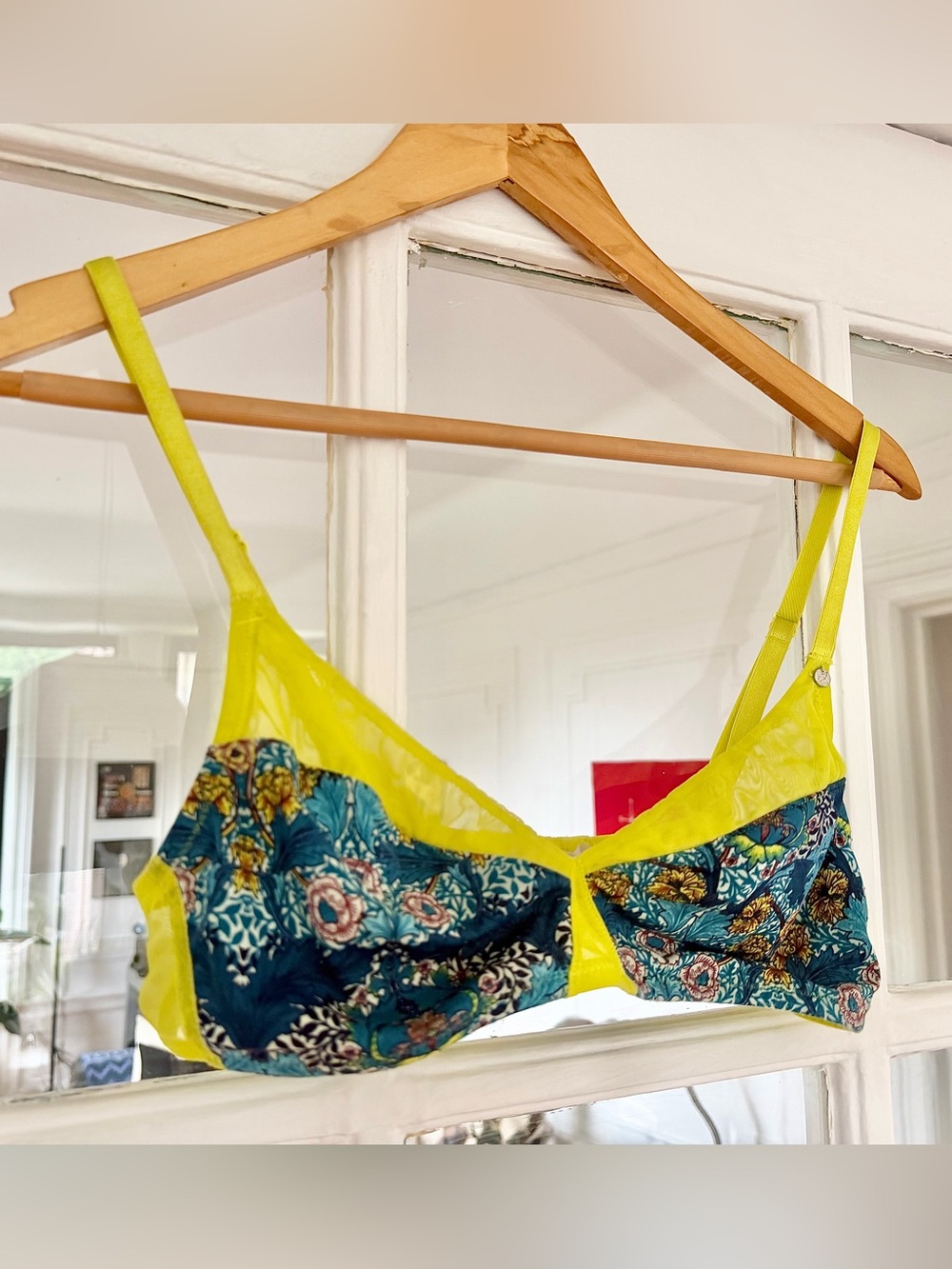 BCBGeneration Neon Yellow and Teal Floral  Bralette